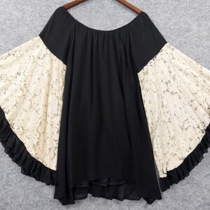 Noa Elle Dress Sz S Black Lace Boho Flare Sleeve Festival Made in USA Fairycore